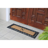 Non Slip Coir Low Profile Myla Monogrammed Entry Doormat, 17.7"x47.25"