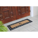 Non Slip Coir Low Profile Myla Monogrammed Entry Doormat, 17.7"x47.25"