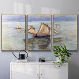 Fishing Boats at Pourville, 1882 - Multi Piece Framed Canvas