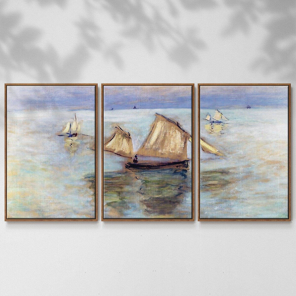 Fishing Boats at Pourville, 1882 - Multi Piece Framed Canvas