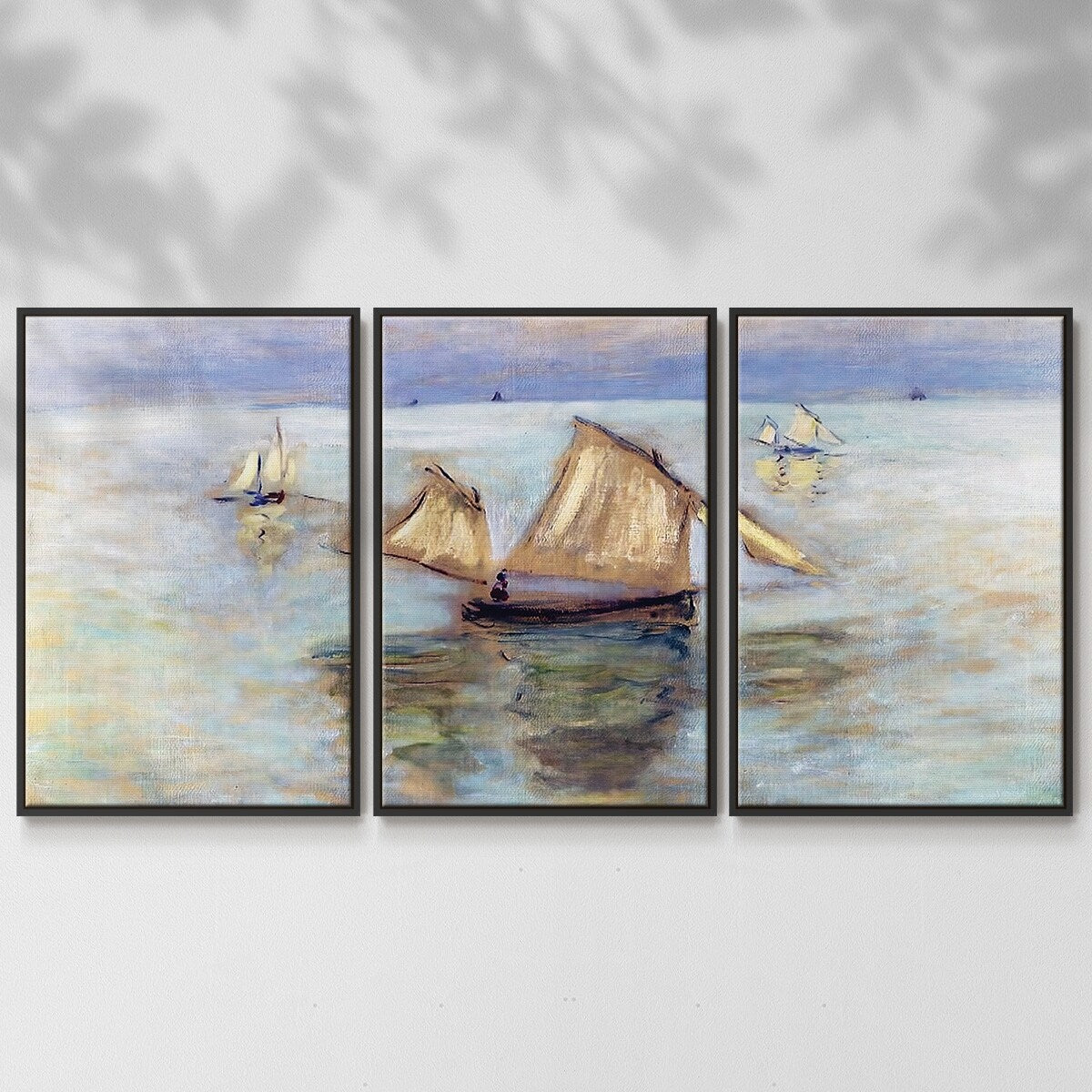 Fishing Boats at Pourville, 1882 - Multi Piece Framed Canvas