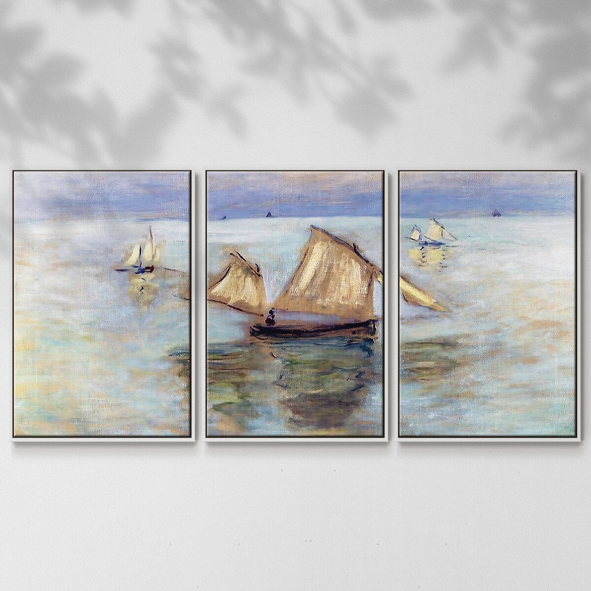 Fishing Boats at Pourville, 1882 - Multi Piece Framed Canvas