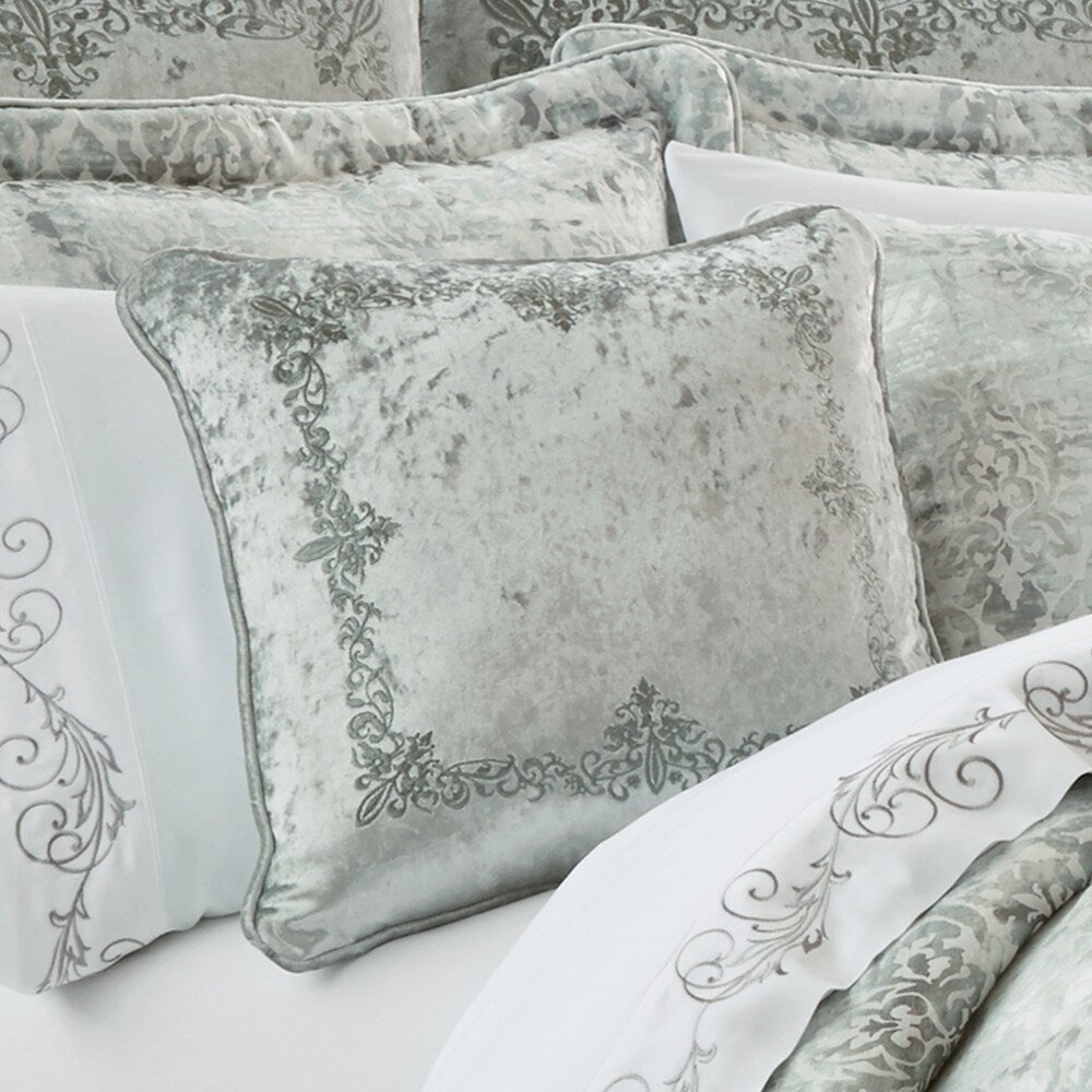 Five Queens Court Donna 18 Inch Square Embellished Decorative Throw Pillow