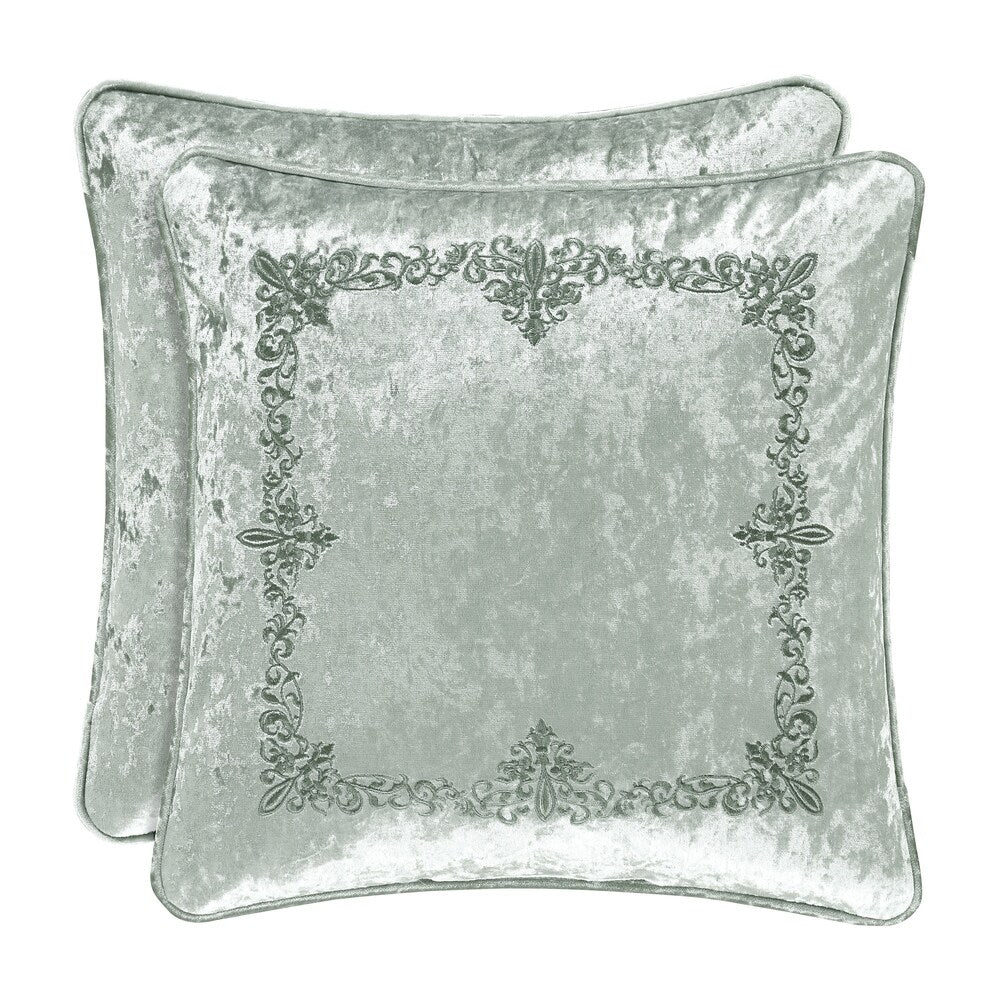 Five Queens Court Donna 18 Inch Square Embellished Decorative Throw Pillow