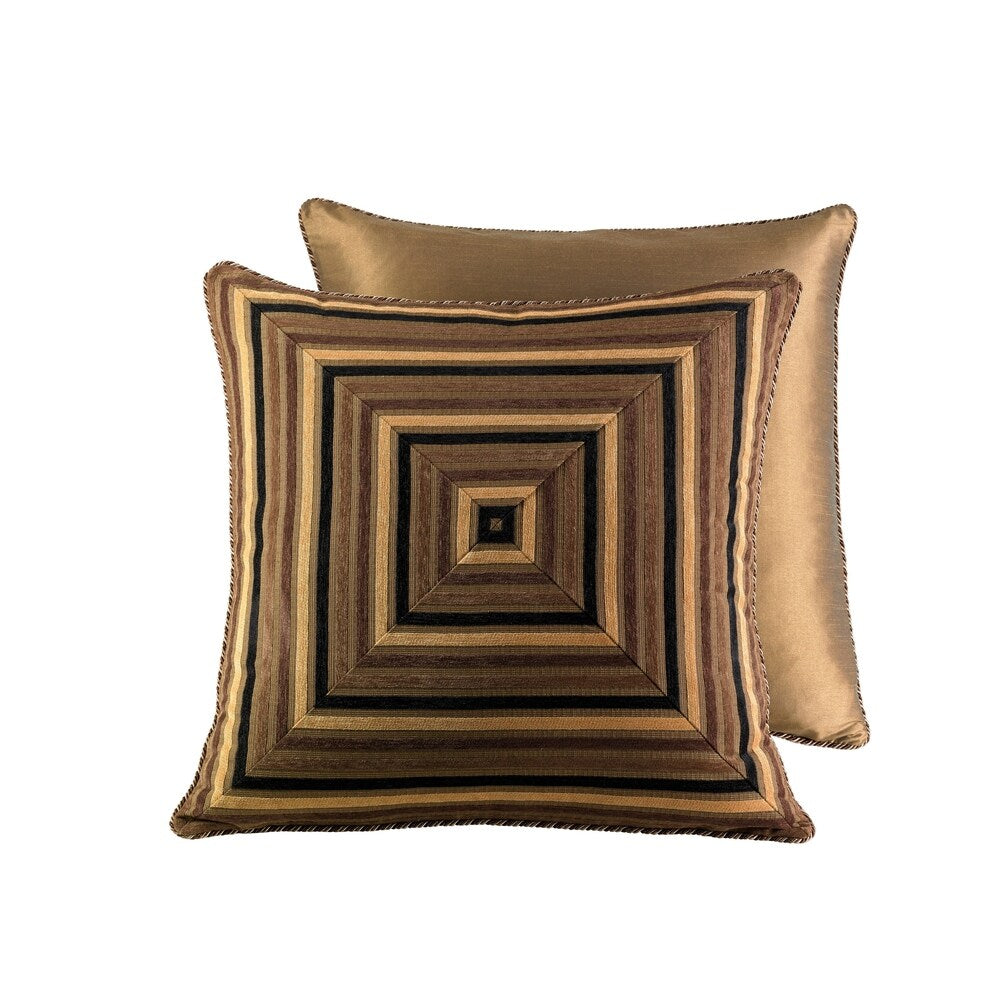 Five Queens Court Reilly Woven Chenille Stripe Euro Square Throw Pillow
