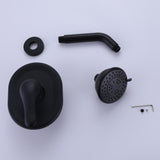 Modern 3-Way High-pressure Shower Head Set with Handle in Black