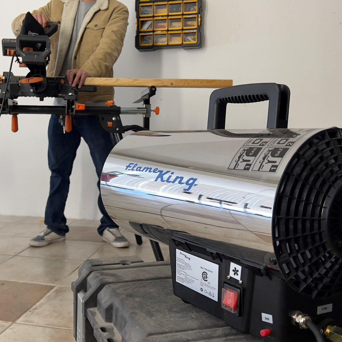 Flame King 60K BTU Portable Propane Forced Air Heater for Jobsites