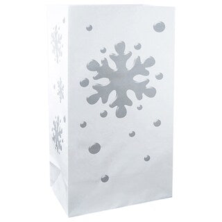 Flame Resistant Luminaria Bags Snowflake (12 Count)