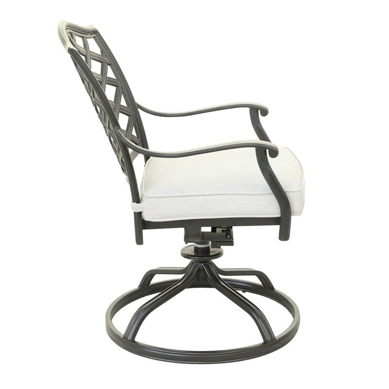 Flamingo Aluminum Dining Swivel Chair With Cushion, Set of 2