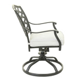 Flamingo Aluminum Dining Swivel Chair With Cushion, Set of 2