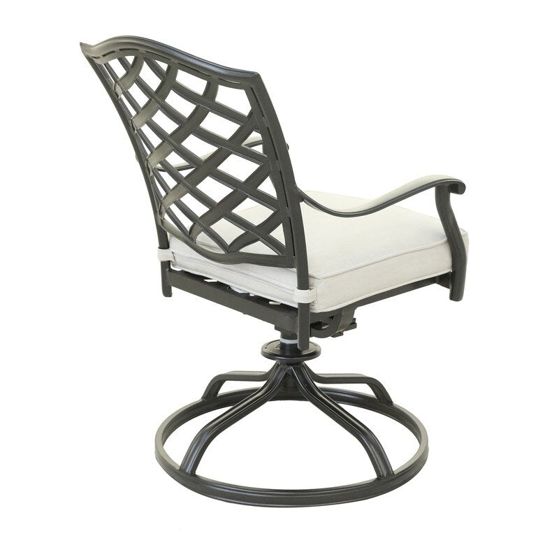 Flamingo Aluminum Dining Swivel Chair With Cushion, Set of 2