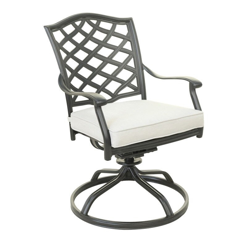 Flamingo Aluminum Dining Swivel Chair With Cushion, Set of 2
