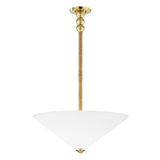 Strick & Bolton Vita Aged Brass/ White Linen 2-light Pendant Light
