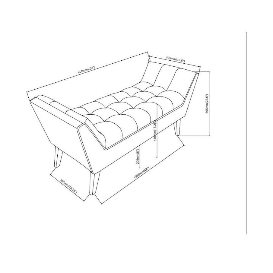 Flared Arm Bench Grey And Brown By Avery Oaks Furniture