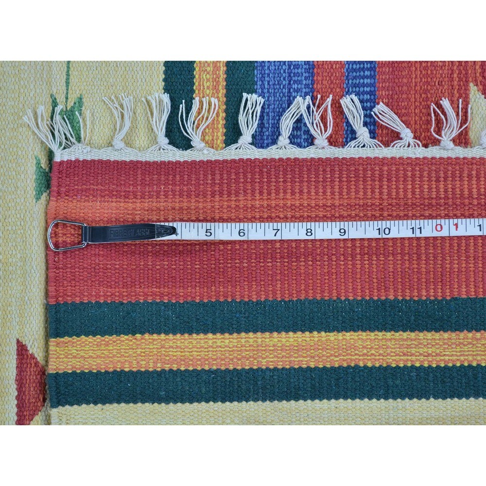 Flat Weave Handmade Southwest Design Reversible Killim Rug - Multi - 4'0 x 6'1