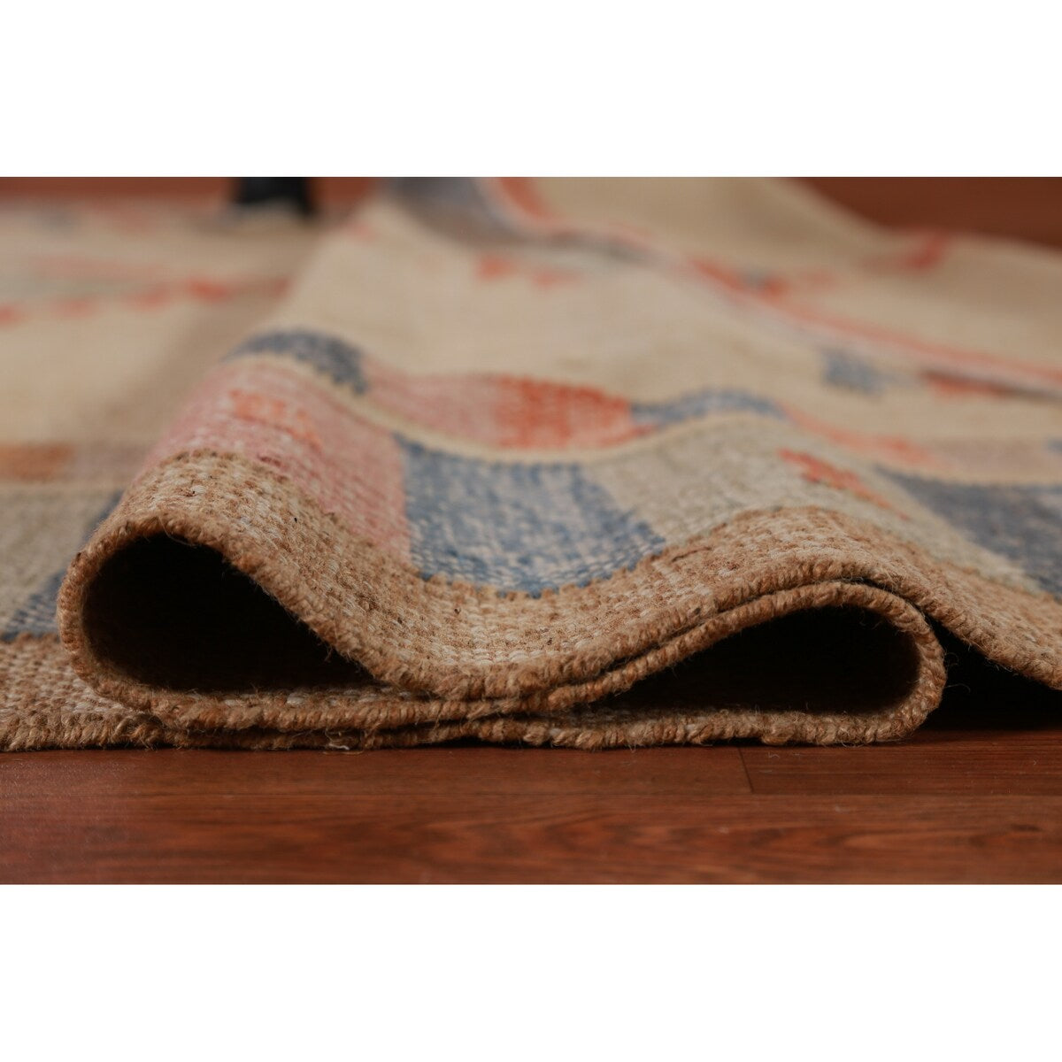 Flat Weave Modern Kilim Turkish Area Rug Flatweave Jute Carpet - 8'6" x 9'8"