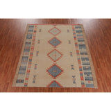 Flat Weave Modern Kilim Turkish Area Rug Flatweave Jute Carpet - 8'6" x 9'8"