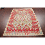 Flat-Weave Southwestern Kilim Oriental Handmade Turkish Area Rug Wool - 6'6" x 4'11"