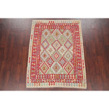 Flat-Weave Southwestern Kilim Oriental Handmade Turkish Area Rug Wool - 6'6" x 4'11"
