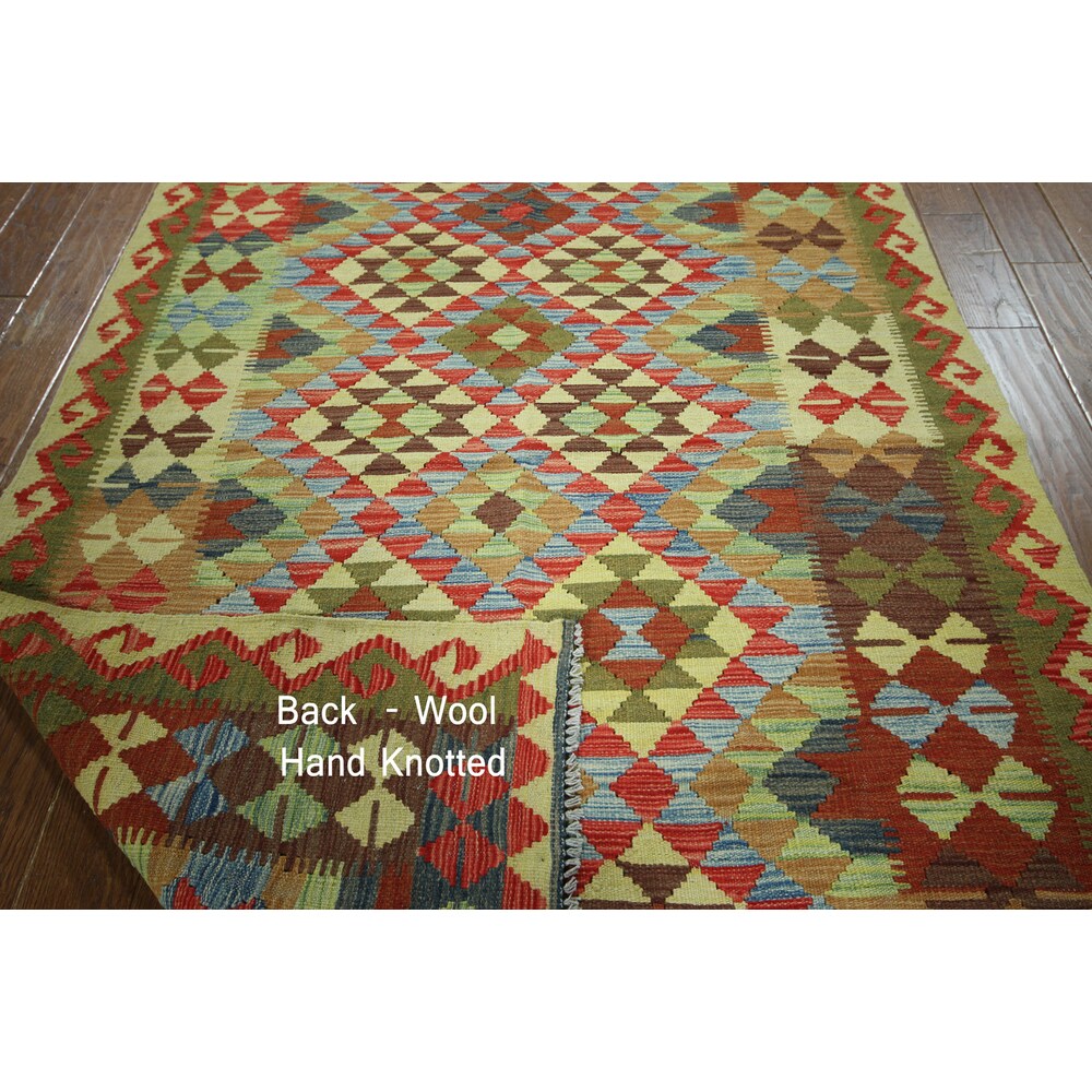Wool Flat Weaved Oriental Kilim Rug - 5'0 x 7'3