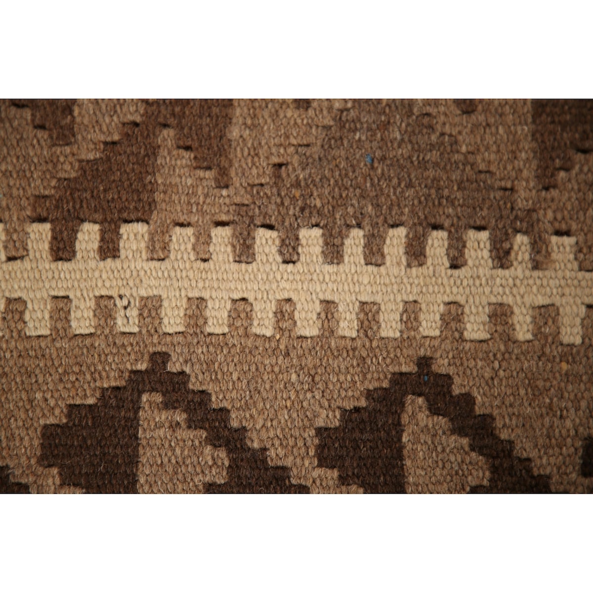 Flat-weave Geometric Kilim Reversible Area Rug Oriental Wool Carpet - 3'0" x 5'2"