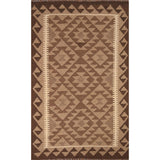 Flat-weave Geometric Kilim Reversible Area Rug Oriental Wool Carpet - 3'0" x 5'2"
