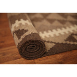 Flat-weave Geometric Kilim Reversible Area Rug Oriental Wool Carpet - 3'0" x 5'2"