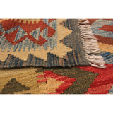 Flat-weave Hereke FW Gold, Red Wool Rug - 5'1 x 8'3