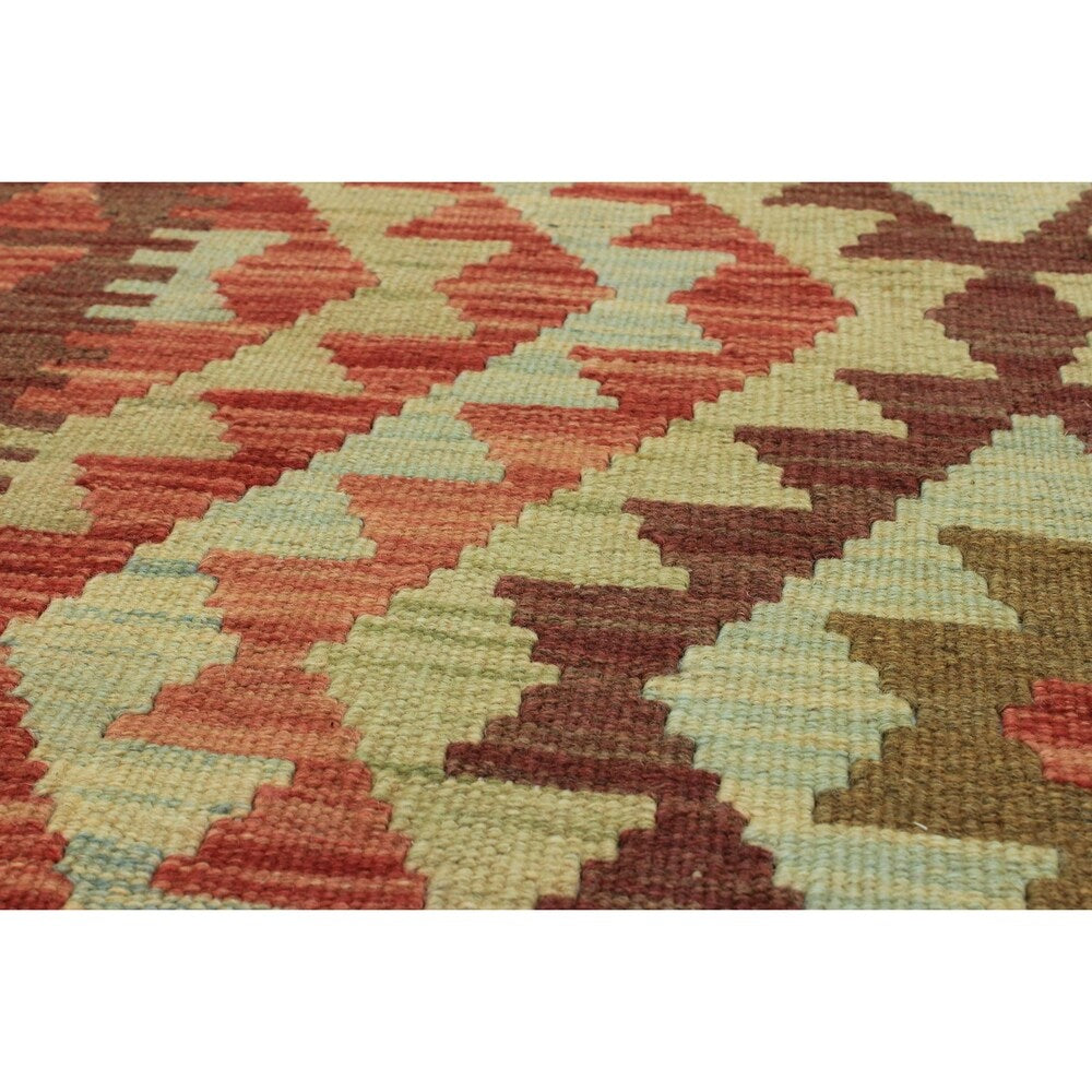 Flat-weave Kashkoli FW Copper, Brown Wool Rug - 3'3 x 6'6