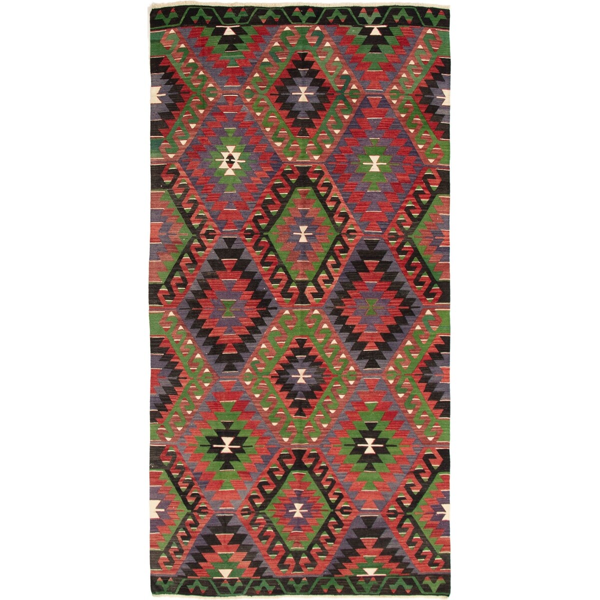 Flat-weave Sivas Red Wool Kilim - 5'3 x 10'8