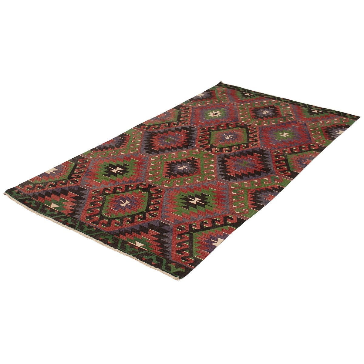 Flat-weave Sivas Red Wool Kilim - 5'3 x 10'8