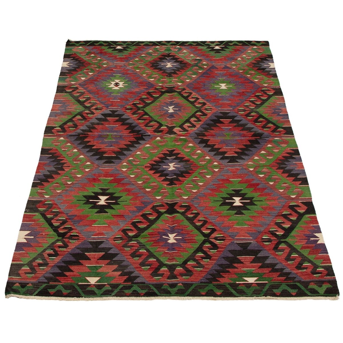 Flat-weave Sivas Red Wool Kilim - 5'3 x 10'8