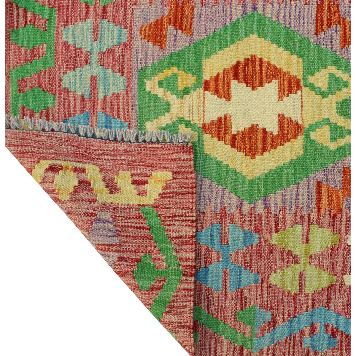 Flatweave Shynar Red/Ivory Runner - 2'10" x 9'11"
