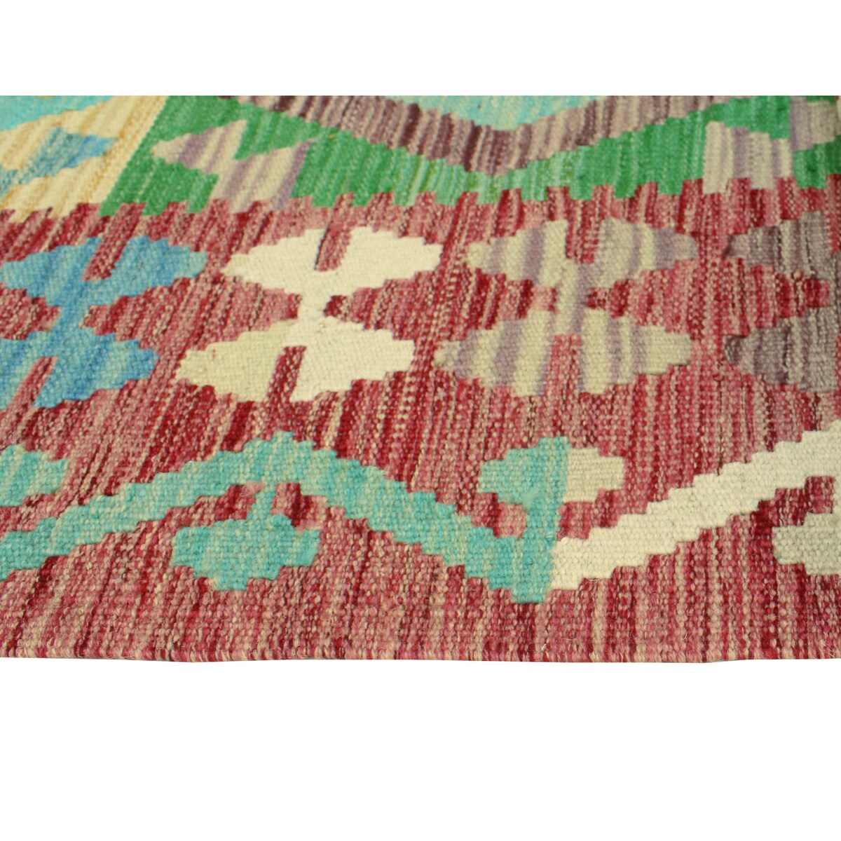Flatweave Shynar Red/Ivory Runner - 2'10" x 9'11"