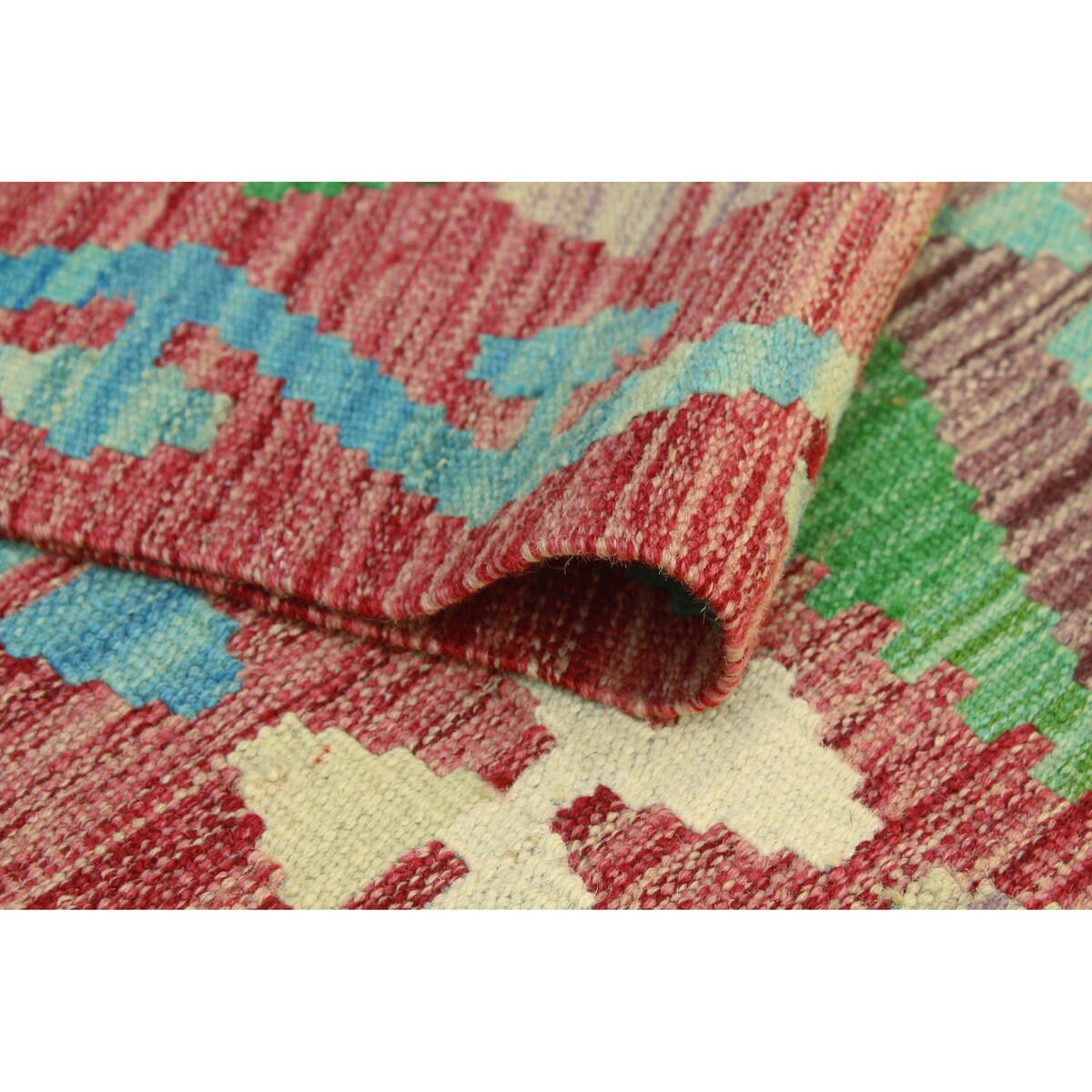 Flatweave Shynar Red/Ivory Runner - 2'10" x 9'11"