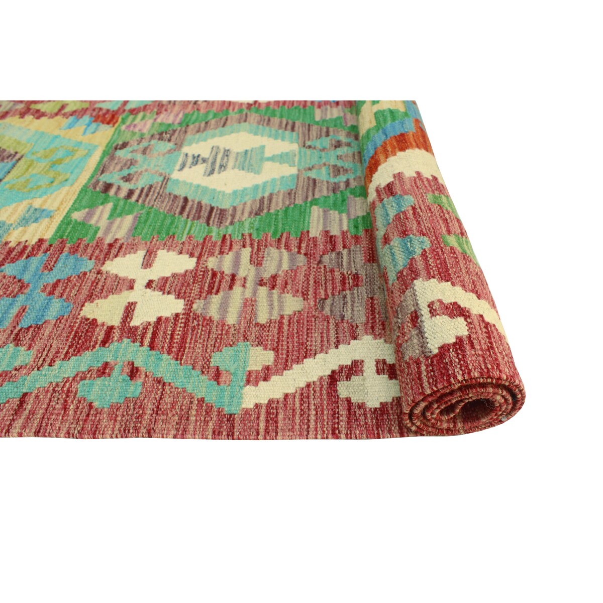 Flatweave Shynar Red/Ivory Runner - 2'10" x 9'11"
