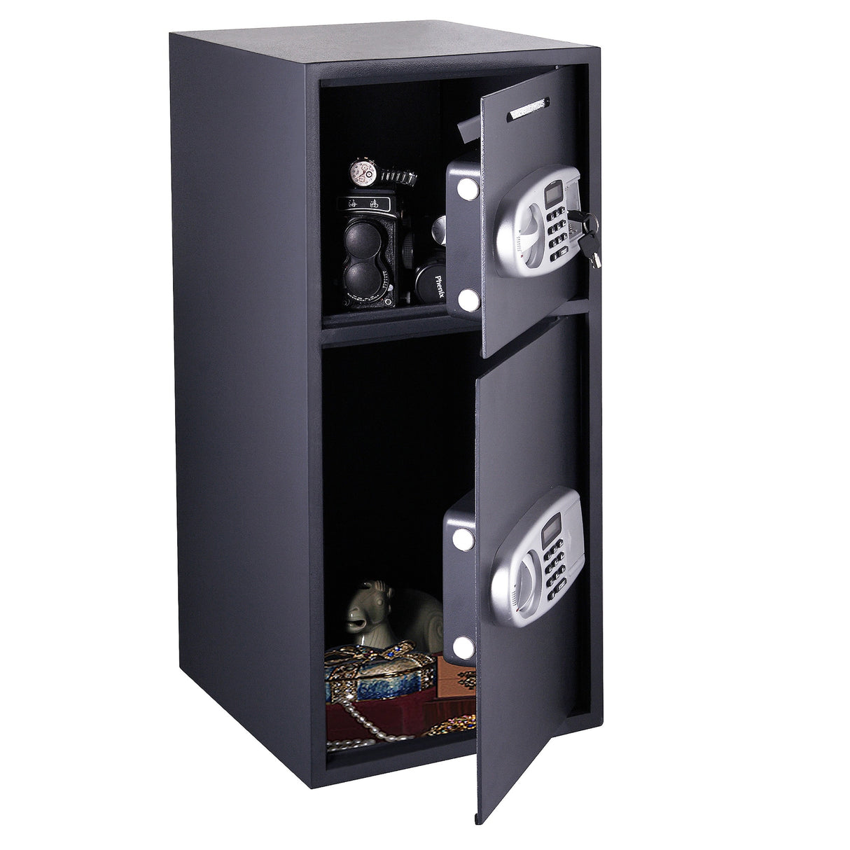 Electronic Safe Deposit Box - Drop Safe with Digital Keypad and 2 Manual Override Keys for Cash by Paragon Safes (Gray)
