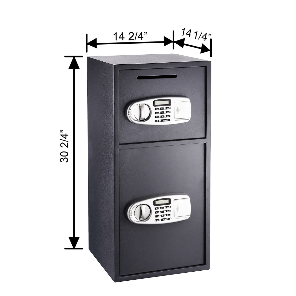 Electronic Safe Deposit Box - Drop Safe with Digital Keypad and 2 Manual Override Keys for Cash by Paragon Safes (Gray)