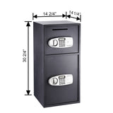 Electronic Safe Deposit Box - Drop Safe with Digital Keypad and 2 Manual Override Keys for Cash by Paragon Safes (Gray)