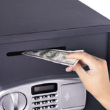 Electronic Safe Deposit Box - Drop Safe with Digital Keypad and 2 Manual Override Keys for Cash by Paragon Safes (Gray)