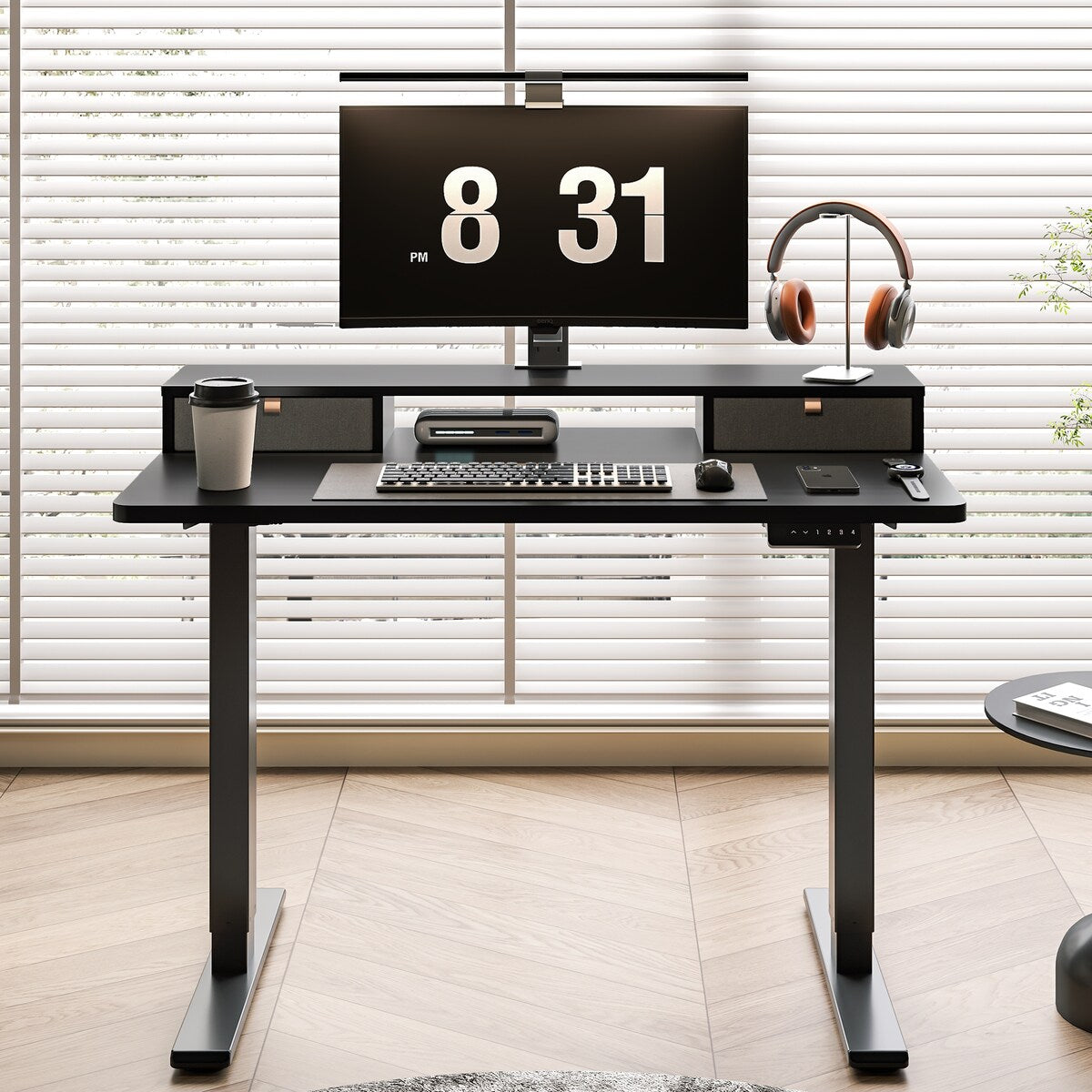 Sikaic 98 Inches 2 Person Computer Desk White