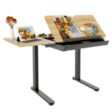 FlexiSpot Height Adjustable Drafting Table Multi-Function Drawing Table Tiltable Tabletop Reading Desk Office Computer Desk