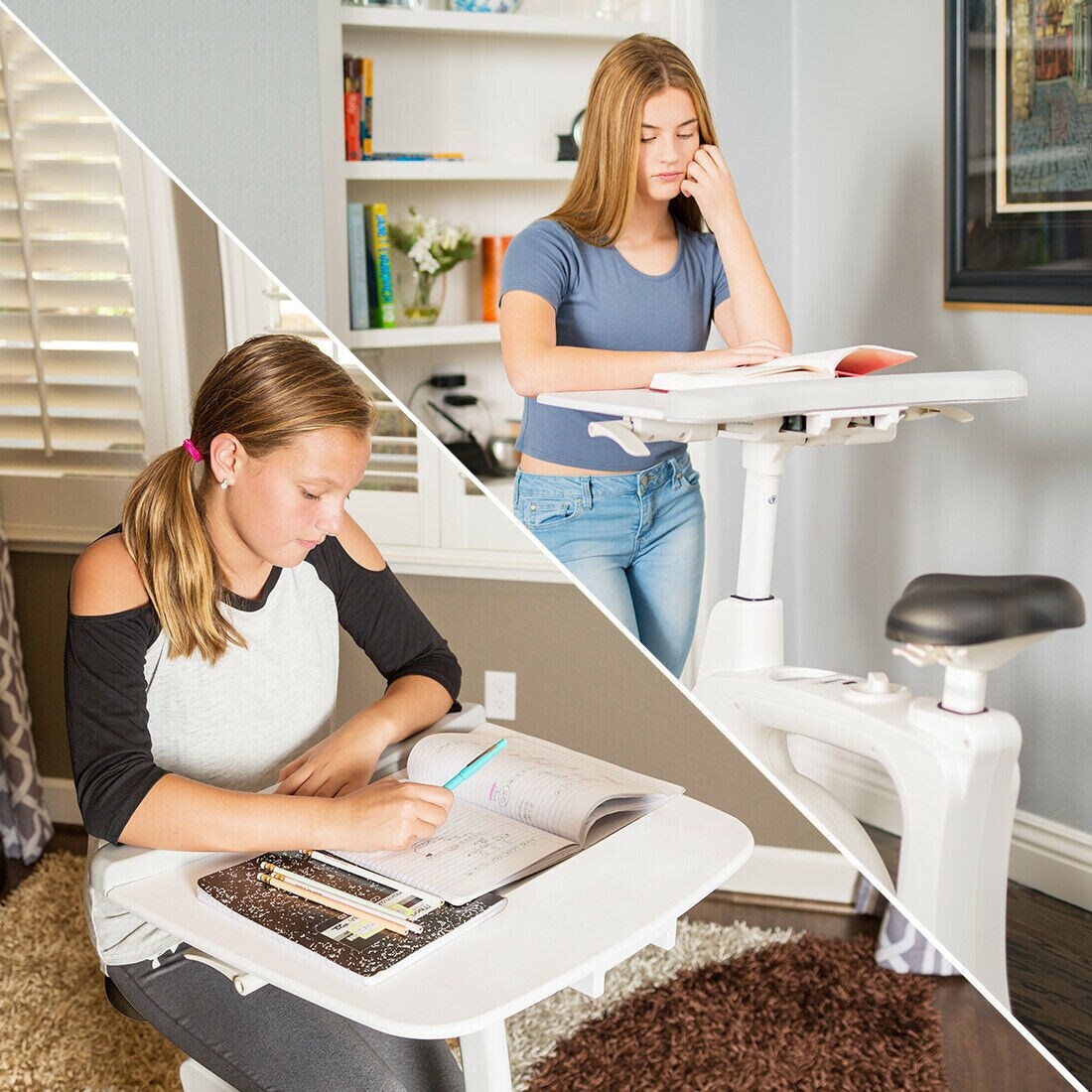 ACTIVESIT Home Office Exercise Chair All in One Desk Bike Workstation Overstock
