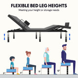FunniHomi Twin XL/Queen/Split King Size Adjustable Bed Frame, Zero Clearance, Zero Gravity, Mattress Holder