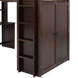 Flexible Design Twin size Loft Bed with Drawers,Desk,and Wardrobe
