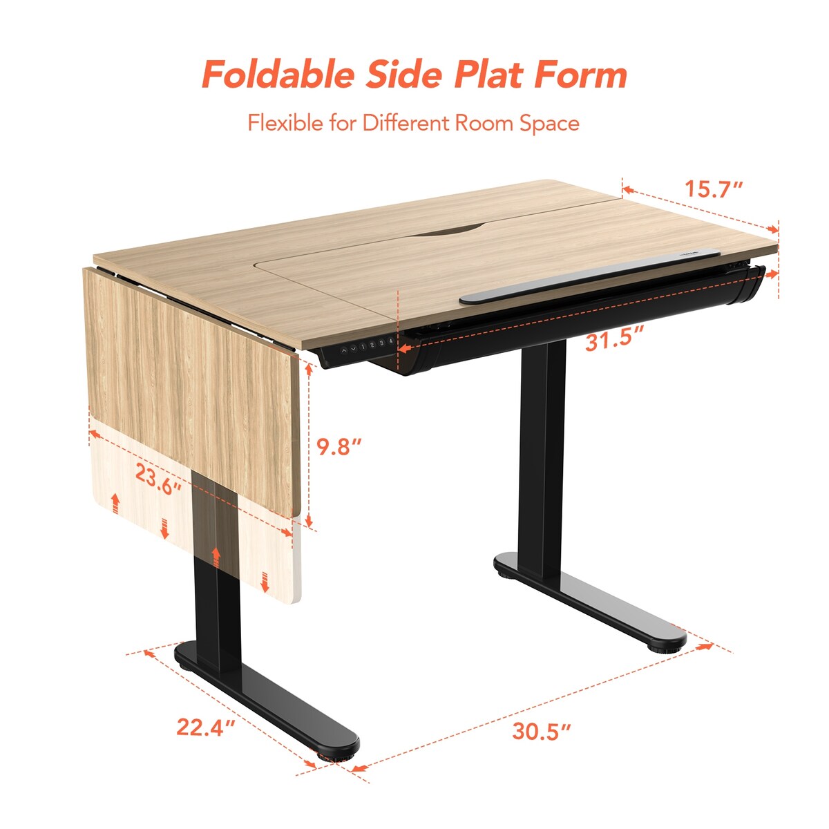 FlexiSpot Height Adjustable Drafting Table Multi-Function Drawing Table Tiltable Tabletop Reading Desk Office Computer Desk