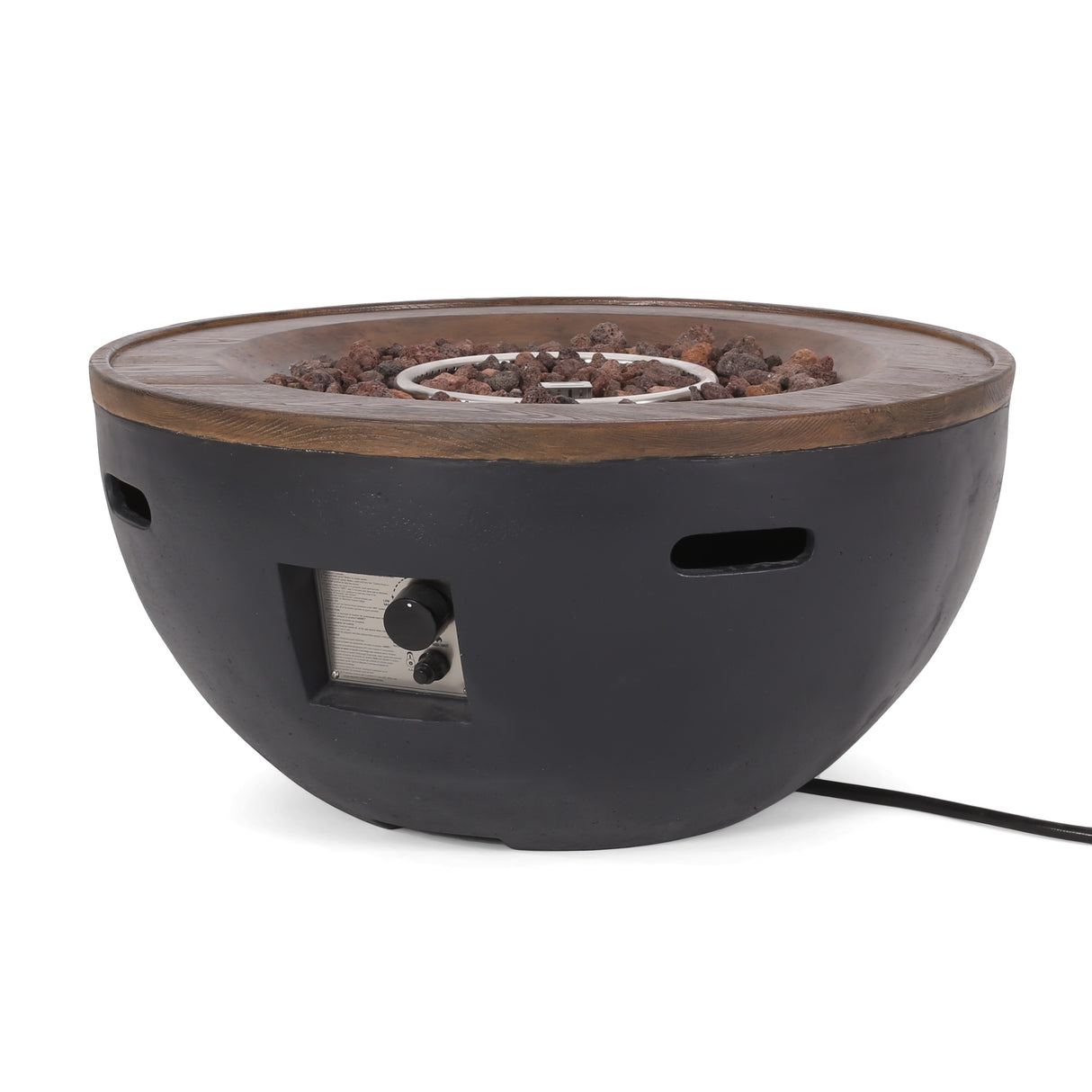 Flint Lightweight Concrete Outdoor 40K BTU Fire Pit Bowl by Christopher Knight Home