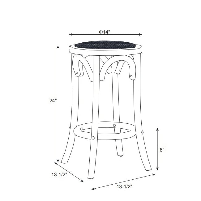 Flint Rattan Seat Backless Counter Stool