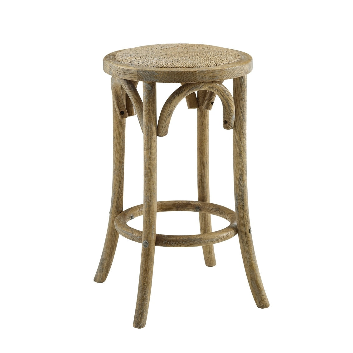 Flint Rattan Seat Backless Counter Stool