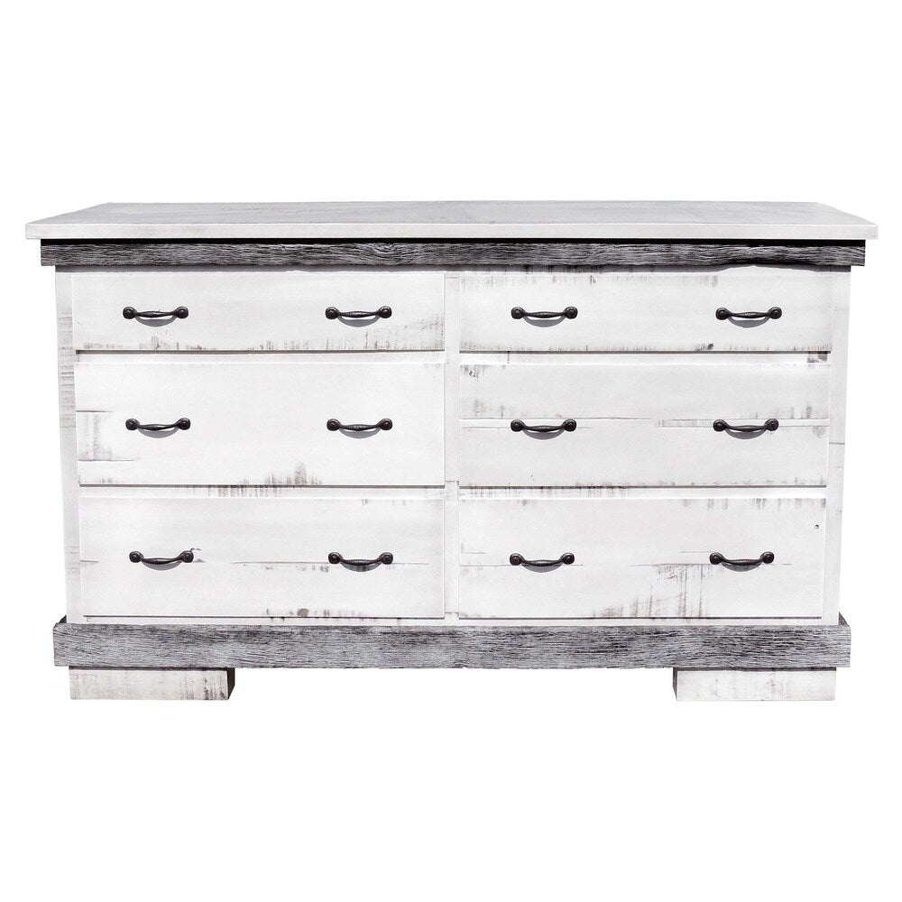 Flint Ridge Two-Toned 6 Drawer Dresser in Rough Sawn Maple